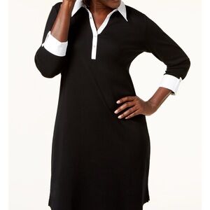 Karen Scott Black and White Button-Up Top